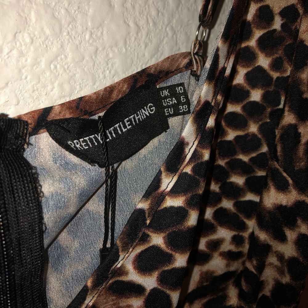 Shape Brown Croc Satin Wrap Detail Midaxi Dress - Picture 3 of 5